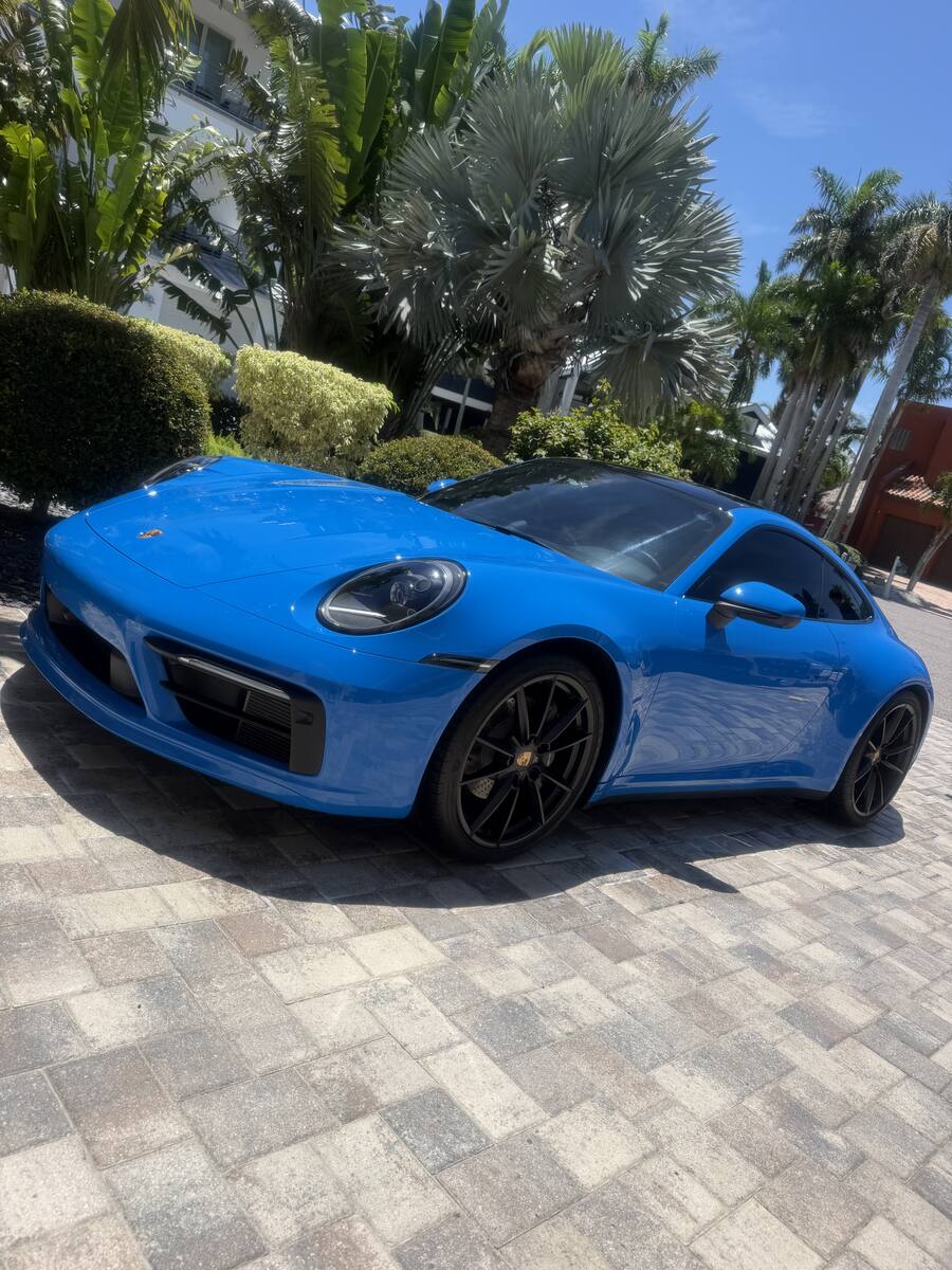 Detailed Porsche 911, light blue paint
